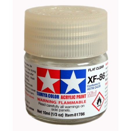 Tamiya Color Acrylic Paint Mini 10ml  -  XF-86 Flat Clear Varnish