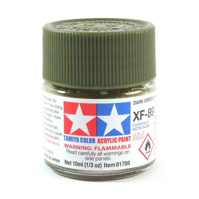 Tamiya Color Acrylic Paint Mini 10ml  -  XF-89 Dark Green 2