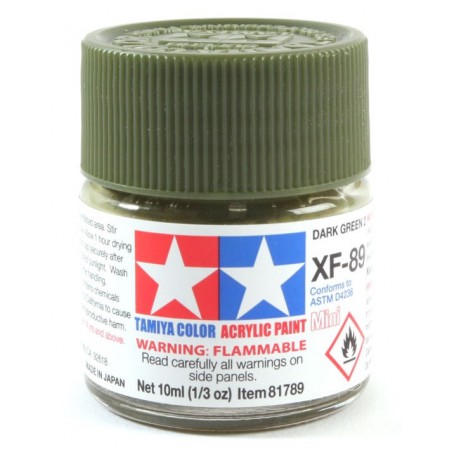 Tamiya Color Acrylic Paint Mini 10ml  -  XF-89 Dark Green 2