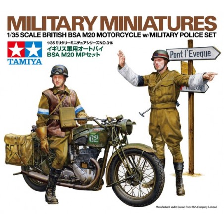 BSA M20 British Motorcycle with Military Police Set  -  Tamiya (1/35)