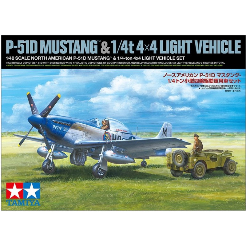 North American P-51D Mustang & 1/4 Ton 4x4 (SET)  -  Tamiya (1/48)