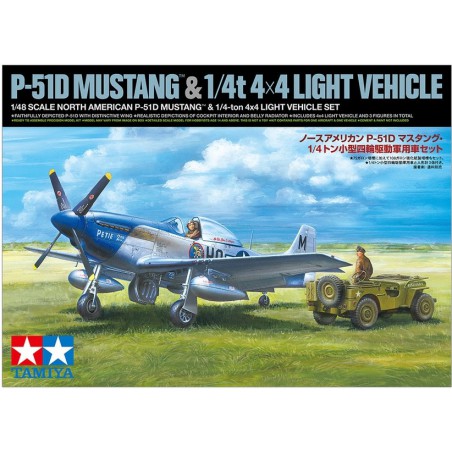 North American P-51D Mustang & 1/4 Ton 4x4 (SET)  -  Tamiya (1/48)