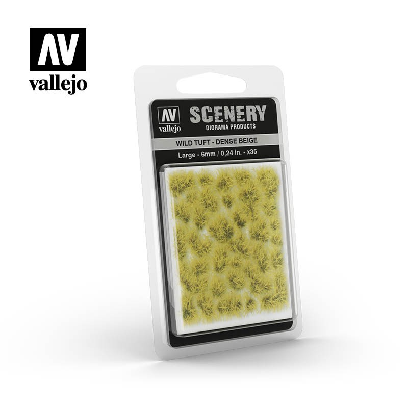 Scenery Diorama Products Vallejo - Wild Tuft / Dense Beige / Large 6mm (35pcs)