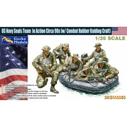 U.S. Navy Seals Team in Action Circa 90s (w/Combat Rubber Raiding Craft)  -  Gecko Models (1/35)
