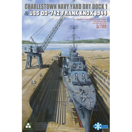 Charlestown Navy Yard Dry 1 & USS DD-742 Frank Knox 1944  -  Takom (1/700)