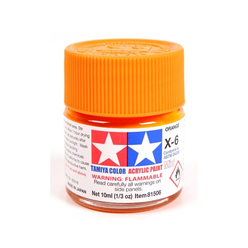 Tamiya Color Acrylic Paint Mini 10ml  -  X-6 Orange