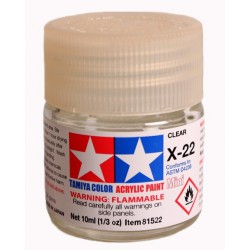 Tamiya Color Acrylic Paint Mini 10ml  -  X-22 Clear