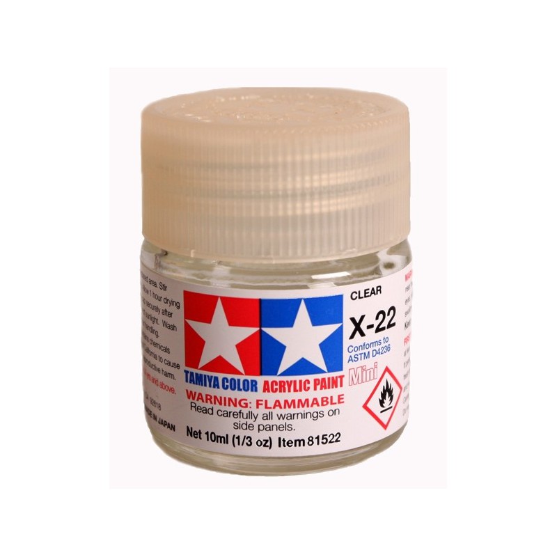 Tamiya Color Acrylic Paint Mini 10ml  -  X-22 Clear