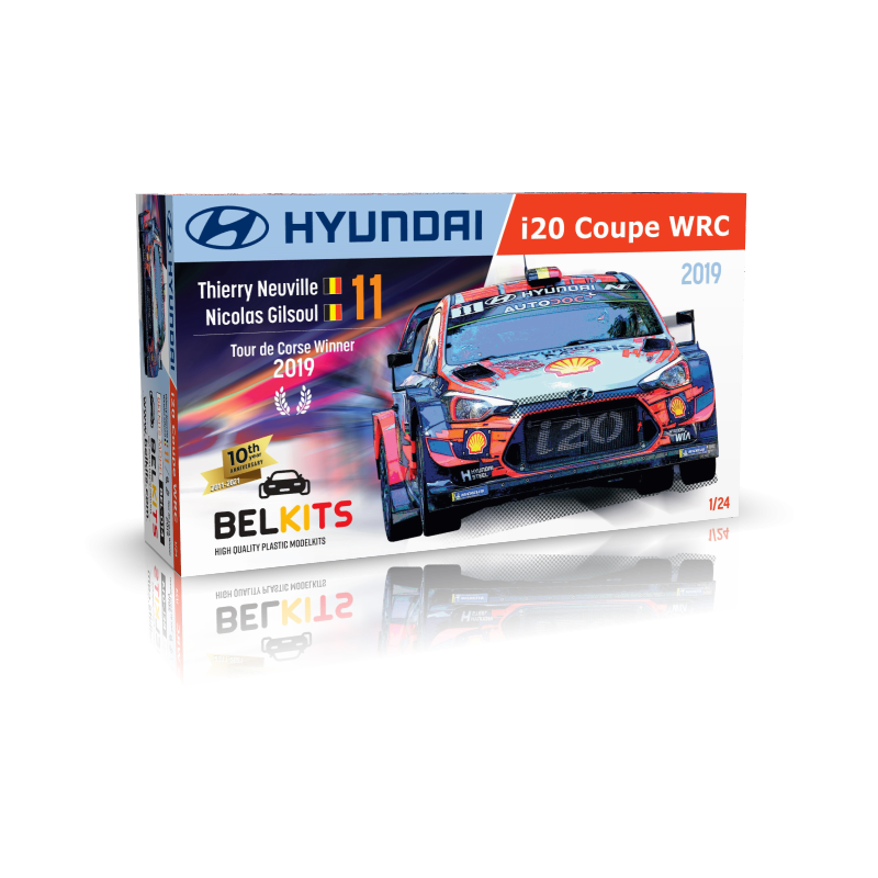 Hyundai i20 Coupe WRC 2019 N°11 Neuville/Gilsoul "Tour de Corse Winner"  -  Belkits (1/24)