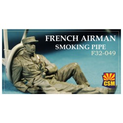 French Airman Smoking Pipe...