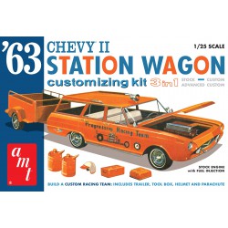 Chevrolet Nova Chevy II Station Wagon 1963 (3in1) Stock/Custom/Advanced Custom  -  AMT (1/25)
