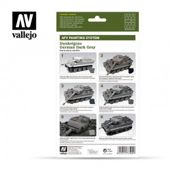 Vallejo AFV Painting System - Dunkelgrau German Dark Grey (6 pcs)