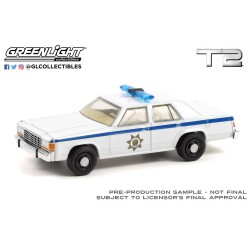 "Hollywood Series 32"  1983 Ford Ltd Crown Victoria "Terminator II Judgment Day"   -  Greenlight (1/64)
