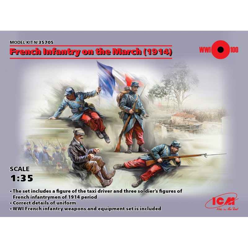 French Infantry on the March (1914)  -  ICM (1/35)