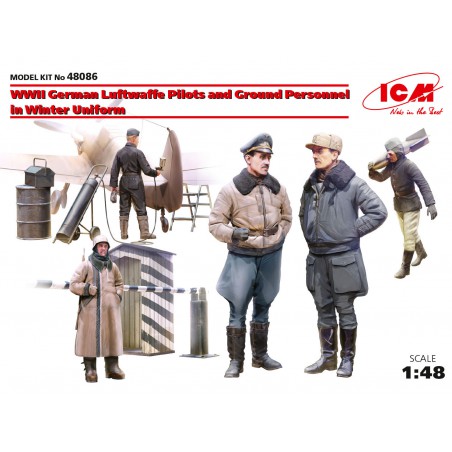 German Luftwaffe Pilots & Ground in Winter Uniform WWII  -  ICM (1/48)