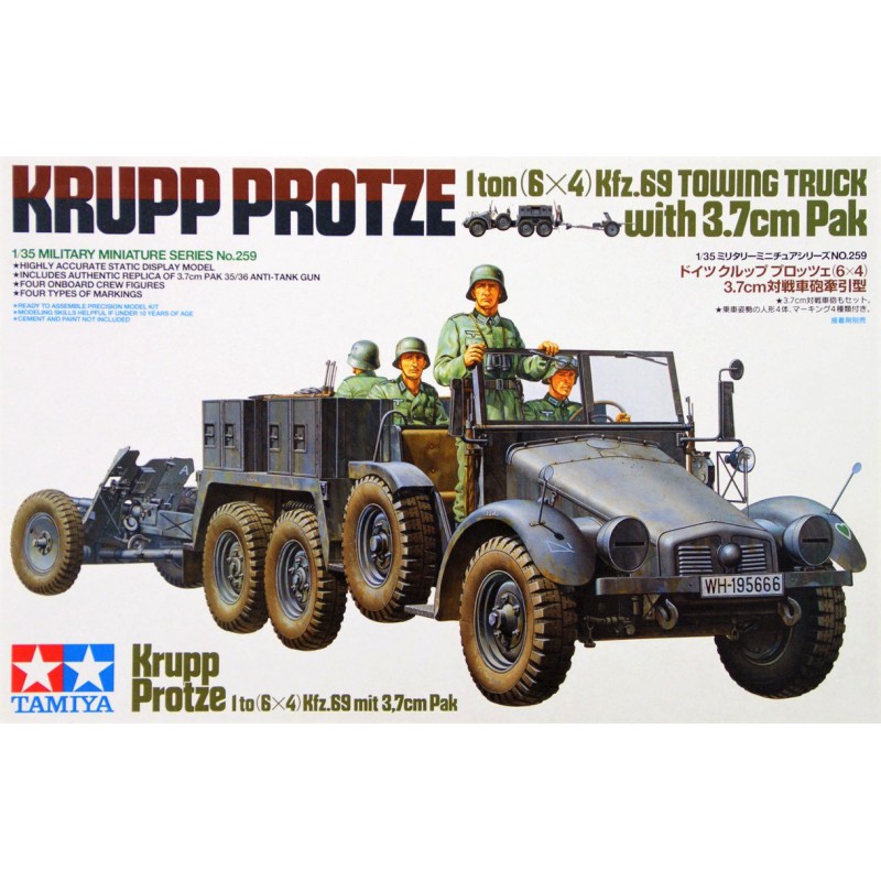 Krupp Protze 1ton (6x4) Kfz.69 Towing Truck with 3.7cm PaK  -  Tamiya (1/35)