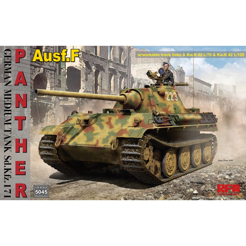 Sd.Kfz.171 Panther Ausf.F w/ Workable Track Links Kw.K 42 L/70 & Kw.K 42 L/100  -  RFM (1/35)