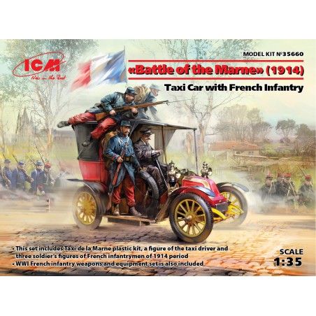 Renault Type AG Taxi Car w/French Infantry Battle of the Marne 1914  -  ICM (1/35)