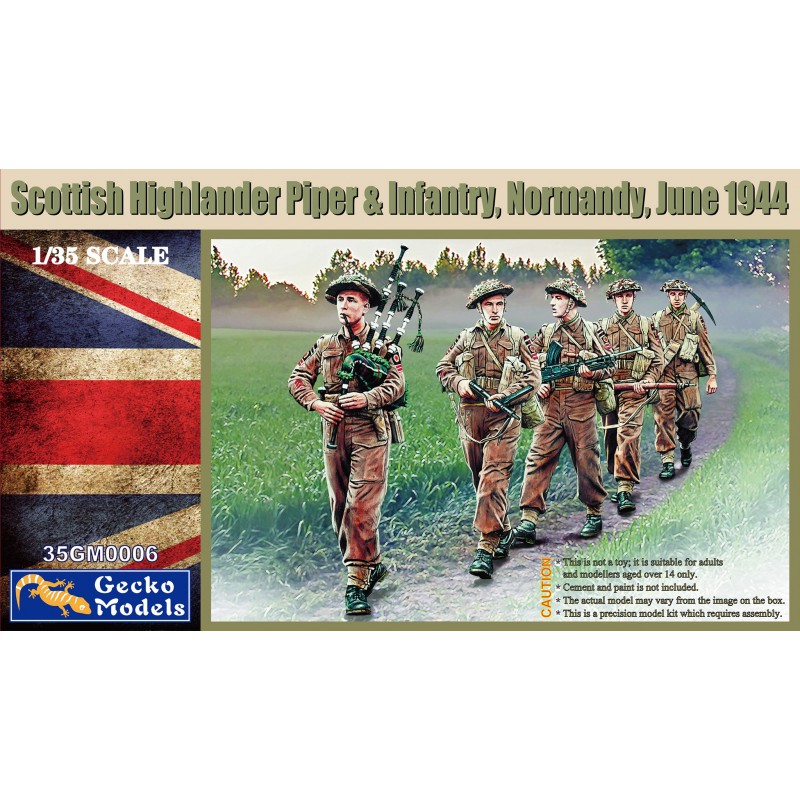 Scottish Highlander Piper & Infantry Normandy, June 1944  -  Gecko Models (1/35)