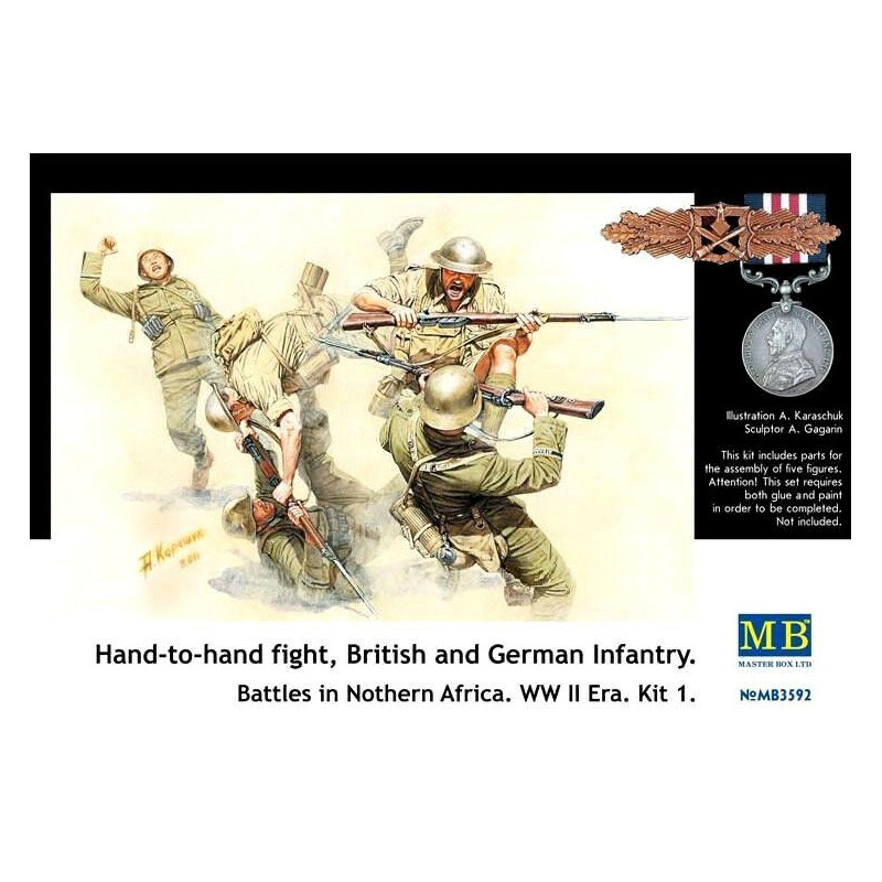 Hand to Hand Fight British & German Infantry Northern Africa WWII (Kit 1)  -  Master Box (1/35)