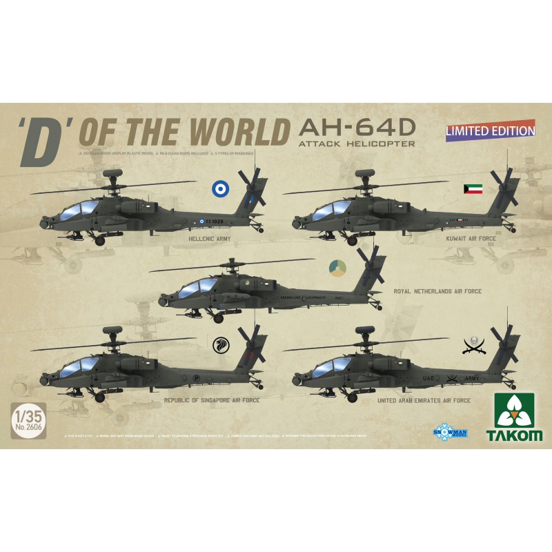 Boeing AH-64D Apache "D" of the World (Limited Edition)  -  Takom (1/35)