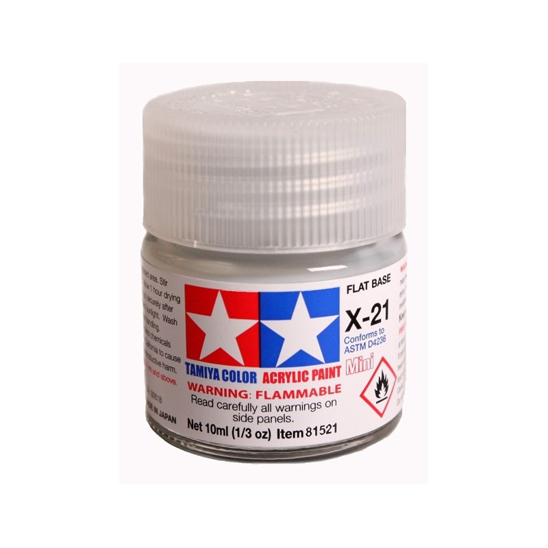 Tamiya Color Acrylic Paint Mini 10ml  -  X-21 Flat Base