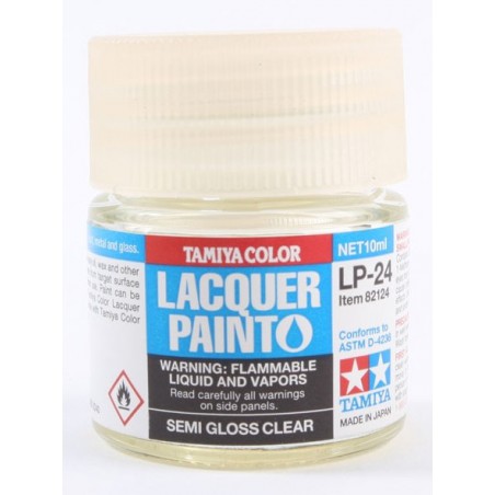 Tamiya Lacquer Paint 10ml  -  LP-24 Semi Gloss Clear