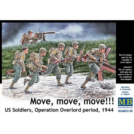 Move,move, move !!!  U.S. Soldiers operation Overlord 1944  -  Master Box (1/35)