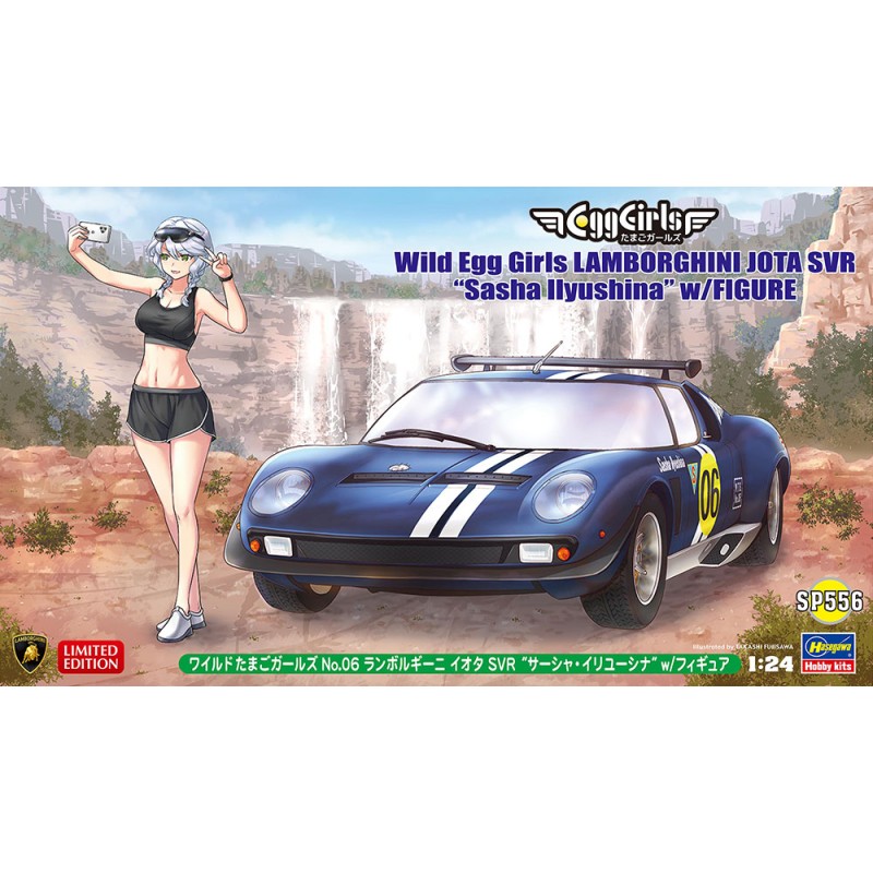 Lamborghini Jota SVR + Wild Egg Girls n°6 "Sasha Ilyushina" Figure  -  Hasegawa (1/24)