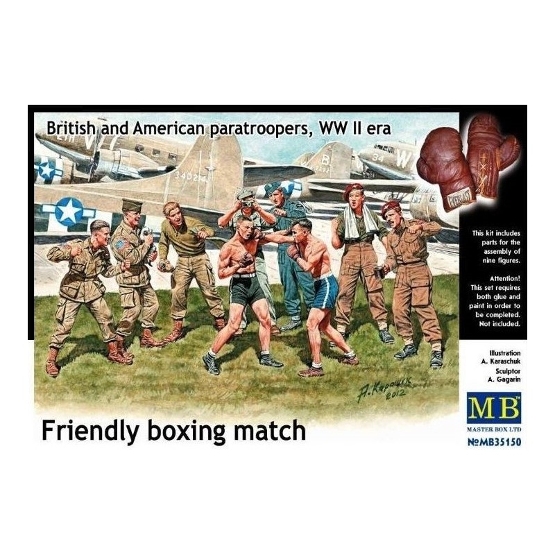 Friendly Boxing Match British & American Paratroopers WWII  -  Master Box (1/35)