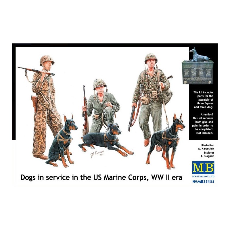 Dogs in Service in the U.S. Marine Corps WWII  -  Master Box (1/35)