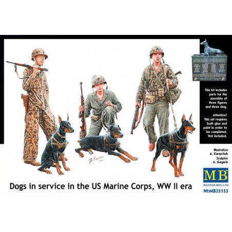 Dogs in Service in the U.S. Marine Corps WWII  -  Master Box (1/35)