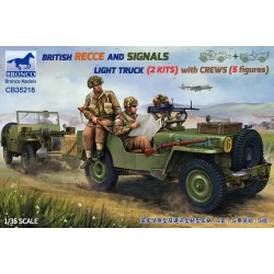 British RECCE & Signals Light Trucks (2 Kits) with Crews (5 Figures)  -  Bronco (1/35)