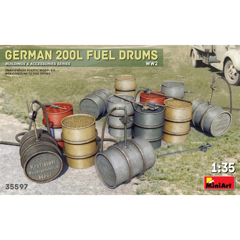 German 200l Fuel Drums WWII  -  MiniArt (1/35)